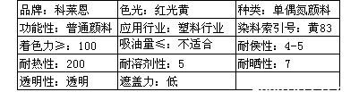 科莱恩有机颜料PV Fast黄HR02