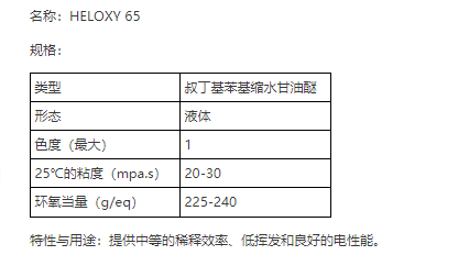 翰森迈图水性环氧树脂HELOXY 65