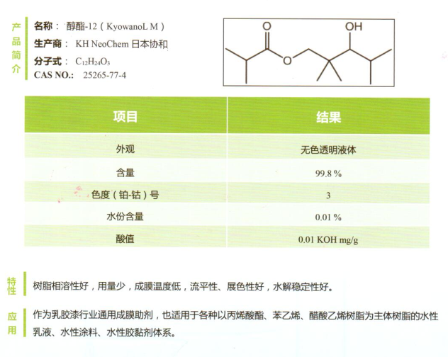 日本协和成膜助剂（醇酯12）