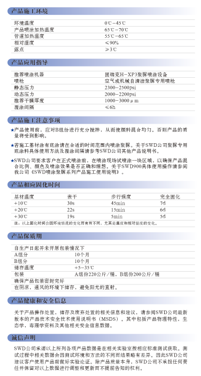 美国顺缔污水处理池专用防腐涂层聚脲SWD9003